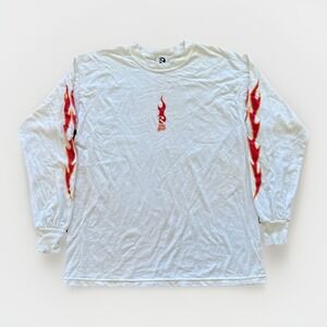 Vintage Redsand Shirt Mens L‎ Flames Skateboarding Surfing Y2k Skater White